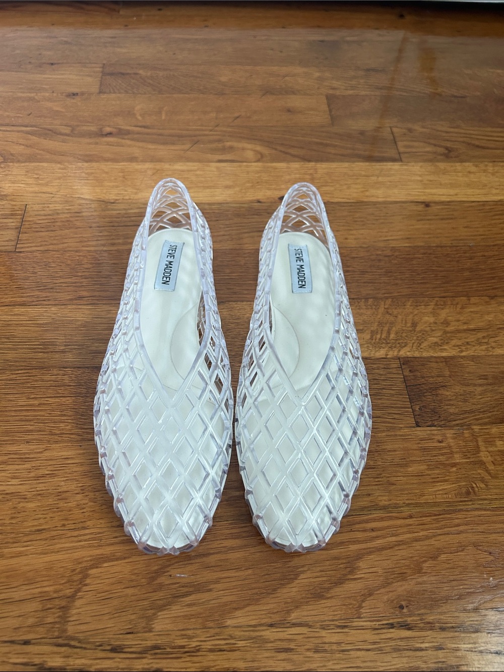 Steve Madden Clear Jelly Flats